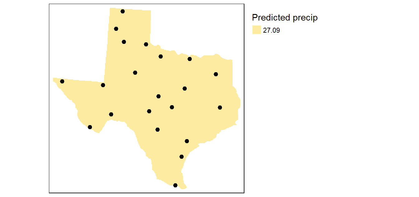 The simplest model where all interpolated surface values are equal to the mean precipitation.