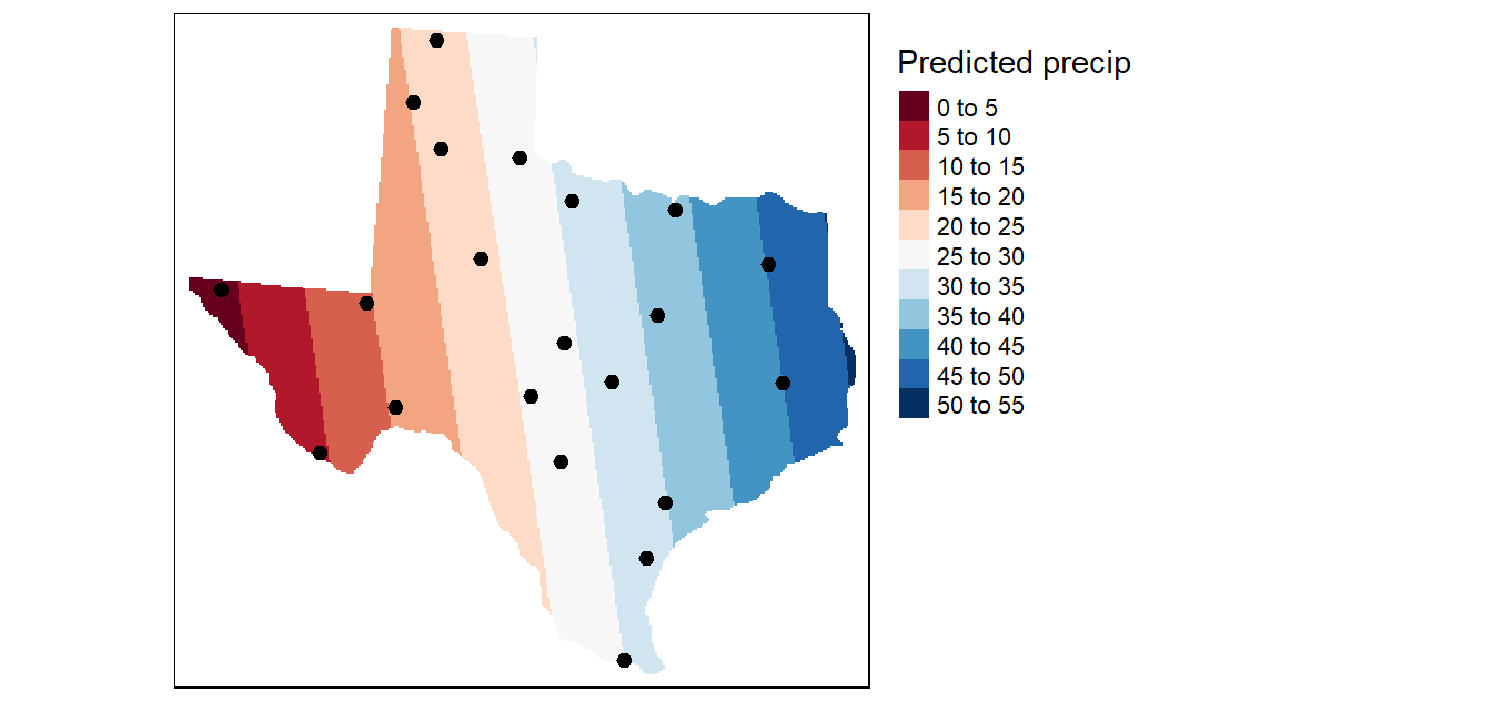 Result of a first order interpolation.