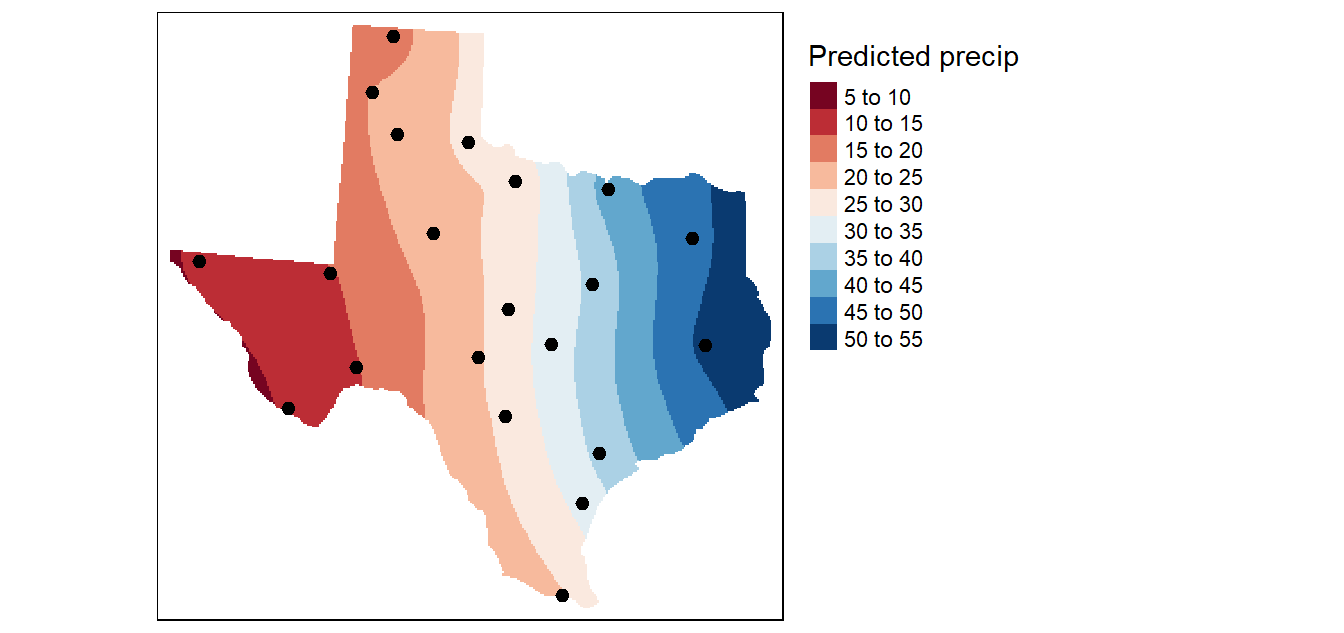 The final kriged surface.