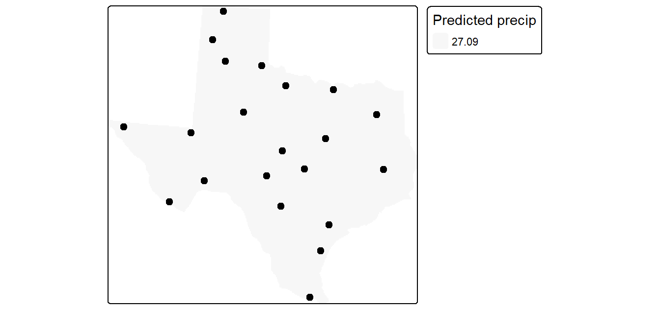 The simplest model where all interpolated surface values are equal to the mean precipitation.